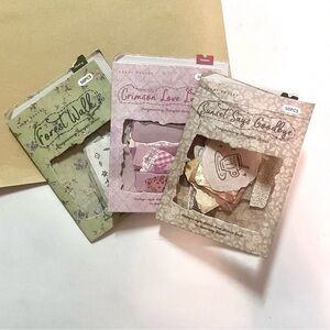 🆕 🎉 set of 3 aesthetic pink, green, brown PET stickers & junk journal ephemera